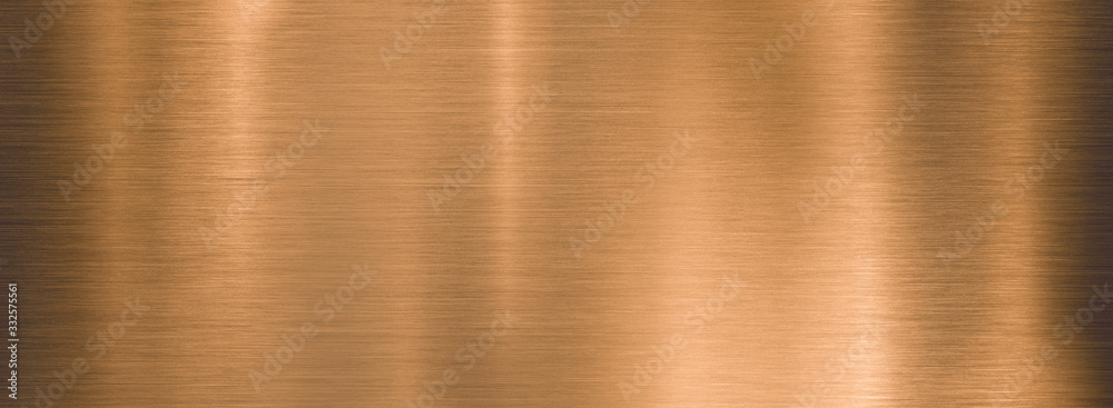 metal brushed bronze wide textured plate or plaque - obrazy, fototapety, plakaty 