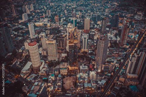 Bangkok Aerial view, above Sukhumvit and Thonglor district in Thailand © pierrick