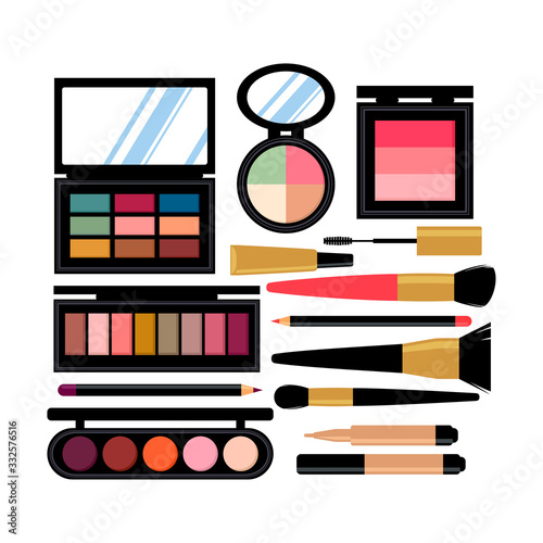set of diiferent cosmetic products