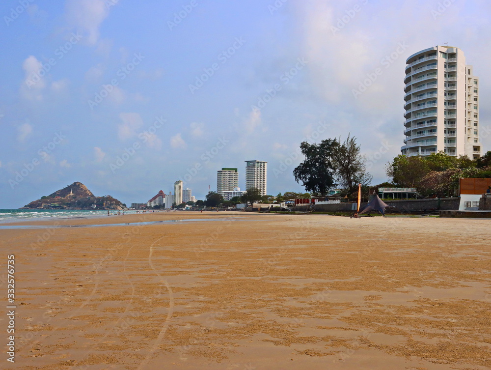 On the beach of Hua hin. Hua Hin Resort Thailand.