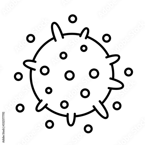 Coronavirus. Covid-19 Virus icon. The Molecule viral bacteria infection. Virus infection test. Pandemic. Flu epidemic. Contour line vector.