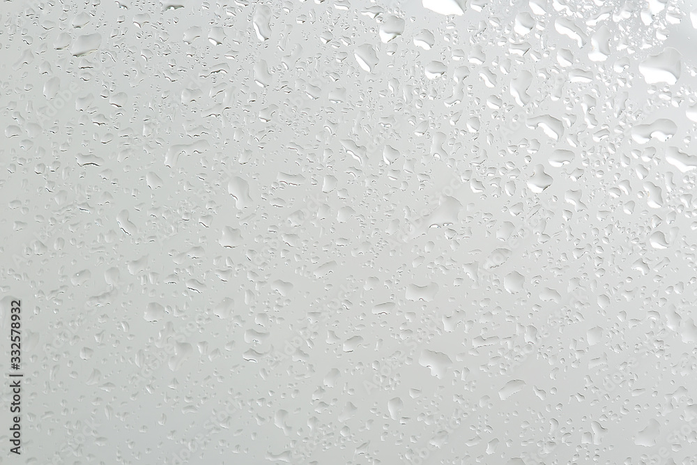 wet glass background condensate / abstract rain, drops texture on transparent glass