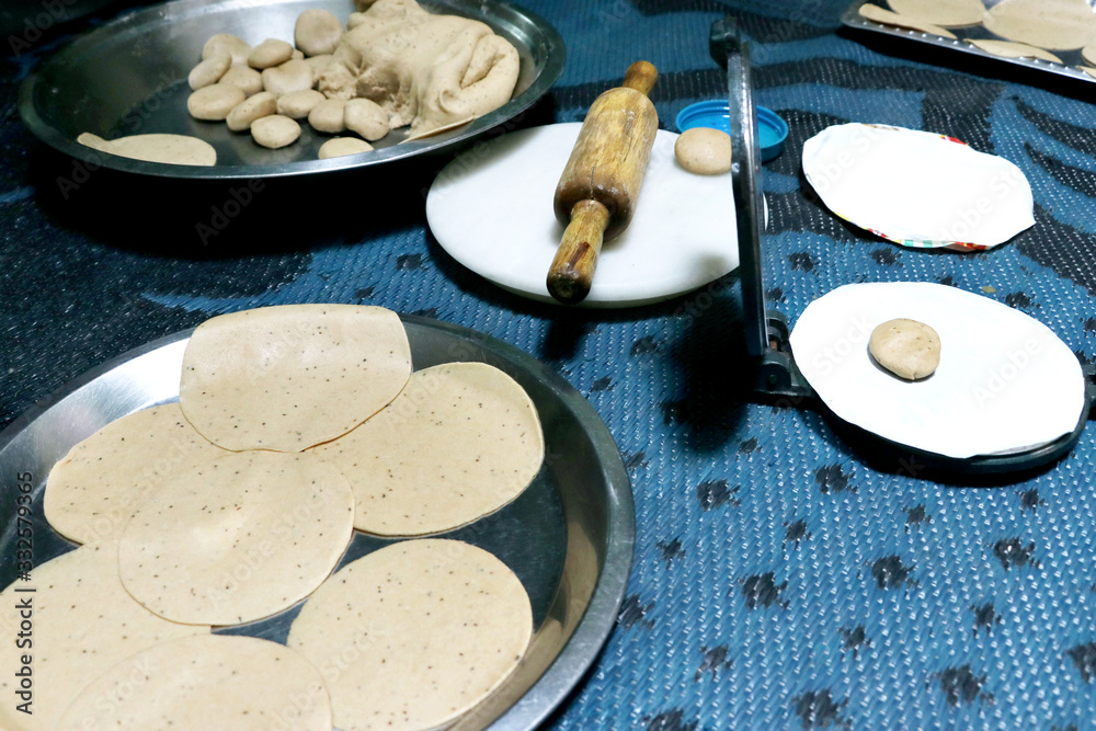 Preparation of AlooParatha / parantha / roti / chapati Punjab, North