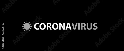 Illustration with text of corona virus. Image simple style. Vector.