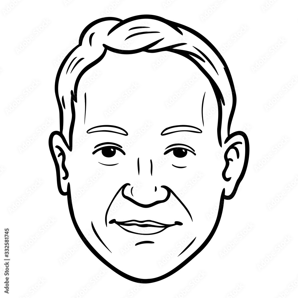 friendly face of a man. high brow, comic, illustration. friendly face of a man. high brow, comic, illustration.