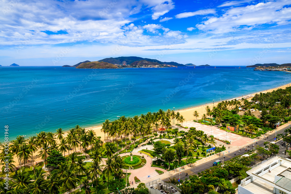 Panoramic view of the Beach & Island, Nha Trang, Vietnam