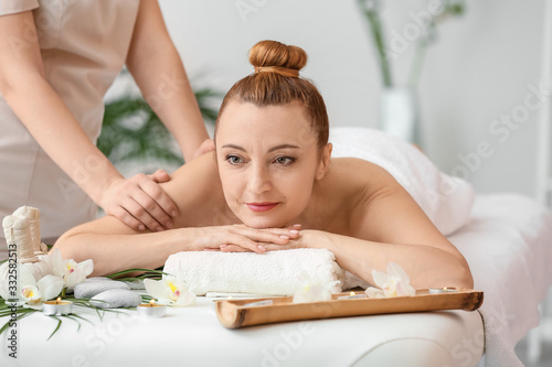 Beautiful woman receiving m...
