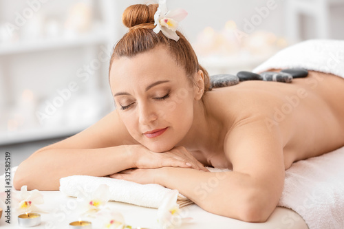 Beautiful woman relaxing in...