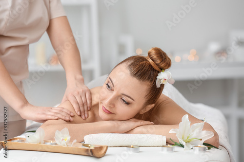 Beautiful woman receiving m...