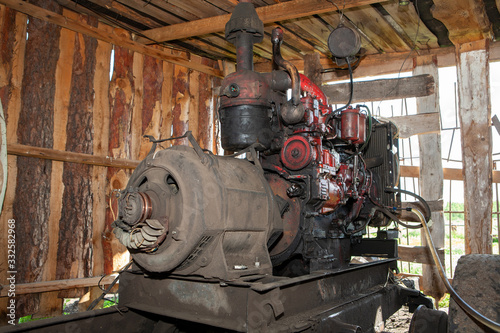 Old diesel electric generator.