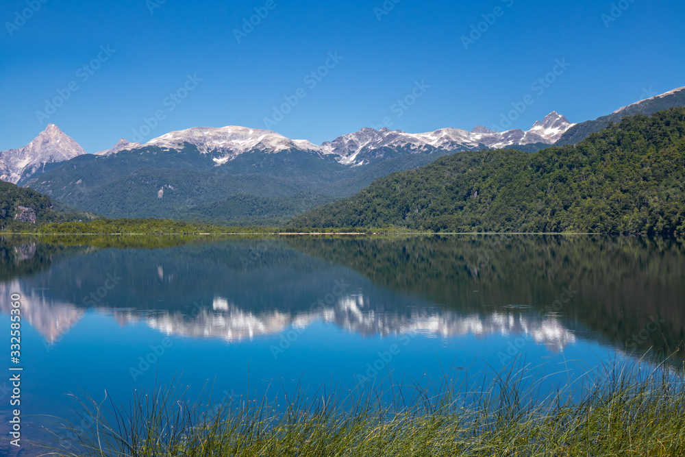 Landscape of valley with beautiful mountains view, Patagonia, Chile, South America