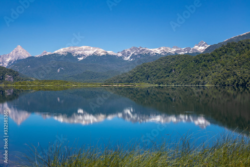Landscape of valley with beautiful mountains view, Patagonia, Chile, South America