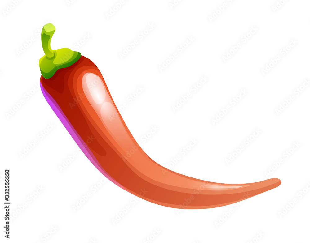 Hot chili red pepper icon in cartoon style Hot chili red pepper icon in cartoon style