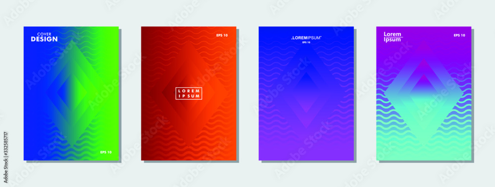 colorful covers design. minimal geometric pattern gradients