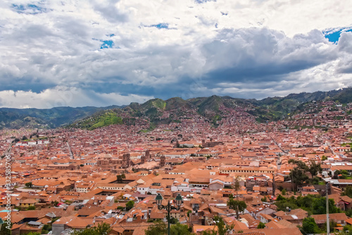 Cusco, view of centre and cityscape of city and mountains from above, Peru, South America © Iuliia Sokolovska