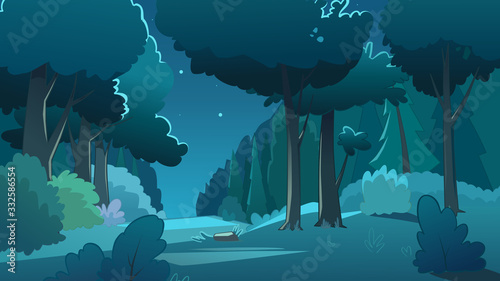 Vector landscape with trees. Forest. Countryside