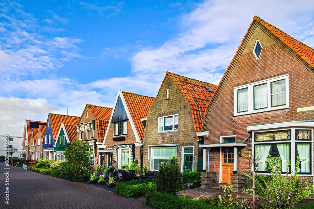 Typical Dutch family houses, modern residential architecture in Netherlands, Holland