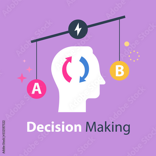 Decision making, pros and cons, versus concept, opinion poll sociology, argumentation dialog, two sides