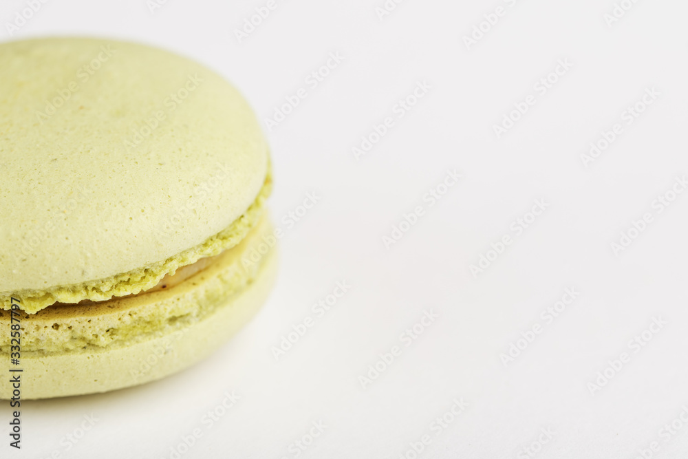 Green macaroni Cookies on a white background, isolated. Green macaroni Cookies on a white background, isolated.