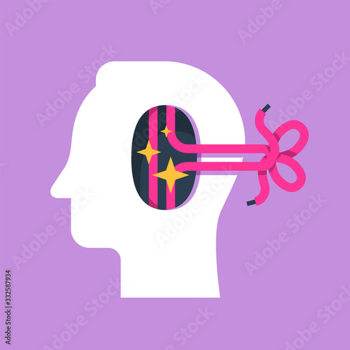 Psychological help, mental health, psychotherapy concept, cognitive trap