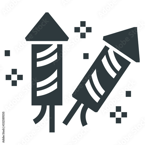 pyro rocket black on white background