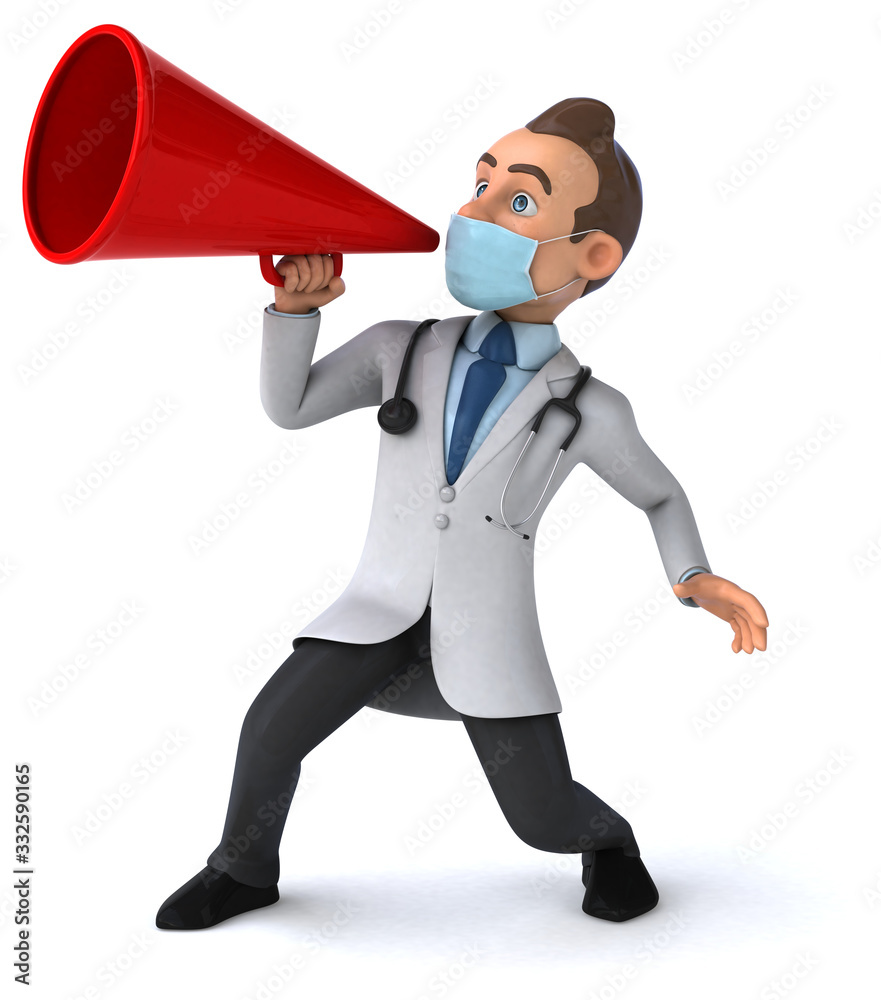 3D illustration of a cartoon character with a mask 3D illustration of a cartoon character with a mask