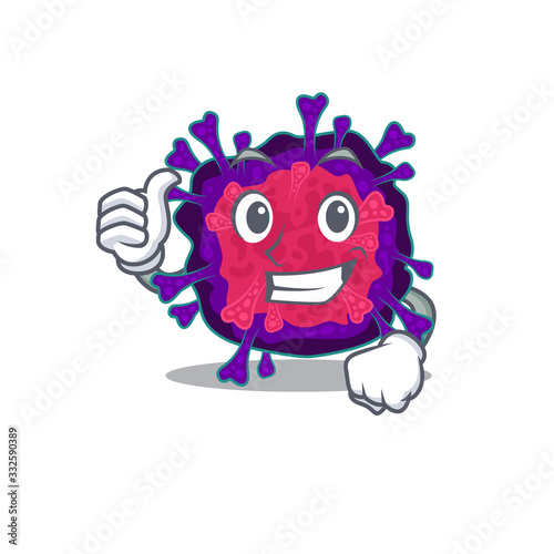 Cool nyctacovirus cartoon design style making Thumbs up gesture
