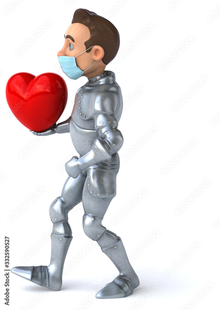 3D illustration of a cartoon character with a mask 3D illustration of a cartoon character with a mask