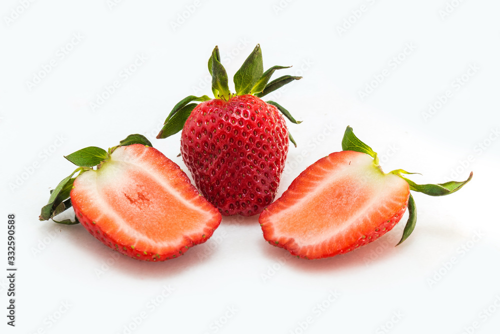 Fresh strawberries on a white background Fresh strawberries on a white background
