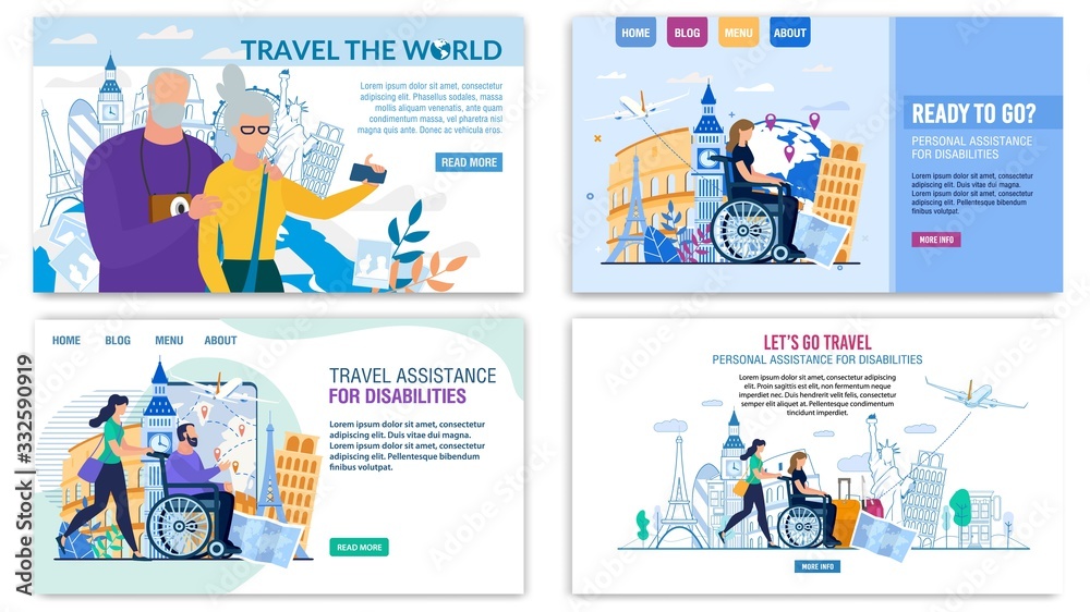 Landing Page Set Offer Best Tour for Senior and Disabled People