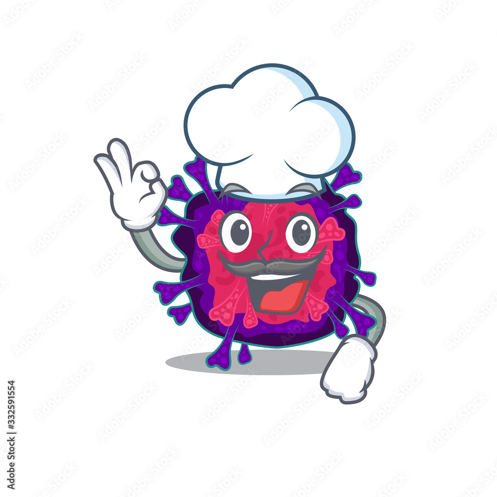 custom made wallpaper toronto digitalCute nyctacovirus cartoon character wearing white chef hat