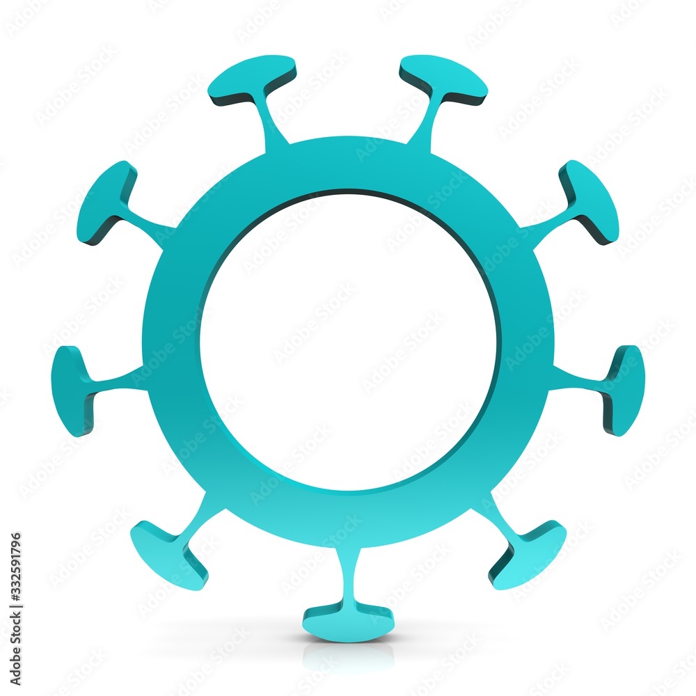 Corona virus Coronavirus Covid-19 sign abstract symbol 3d render Corona virus Coronavirus Covid-19 sign abstract symbol 3d render