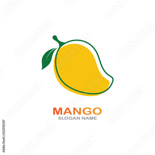 Mango Fruit in flat style. innovation vector logo design