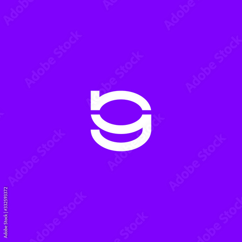 Abstract vector graphic illustration of two lowercase letters N and G