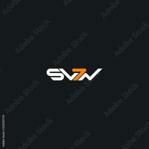 abstract vector graphic illustration of the number 7 in the alphanumeric values