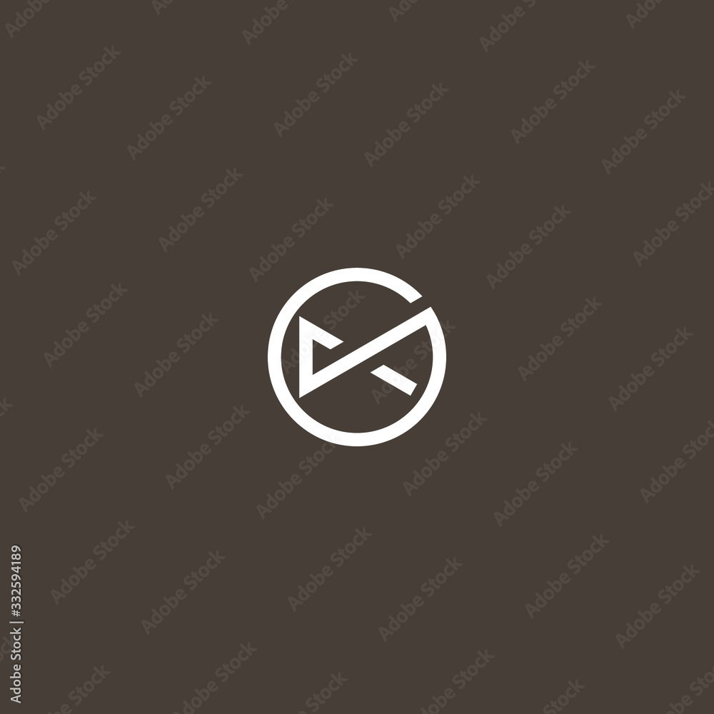 Abstract graphic vector illustration of a white letter K in a circle on a background of chocolate color Abstract graphic vector illustration of a white letter K in a circle on a background of chocolate color