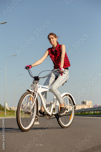young woman cyclist