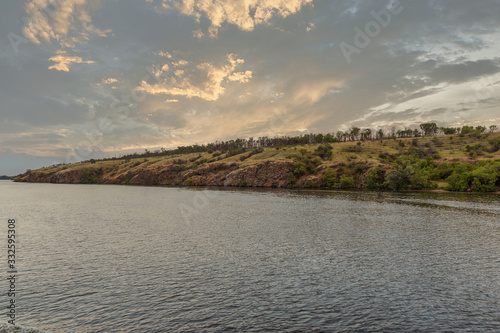 Fototapeta Naklejka Na Ścianę i Meble -  Khortytsia island sunset landscape, Ukraine