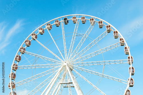 KRAKOW, POLAND - MARCH 09, 2020: Ferris wheel at the amusement park