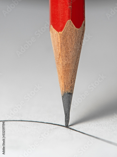 Pencil and pencil line close-up