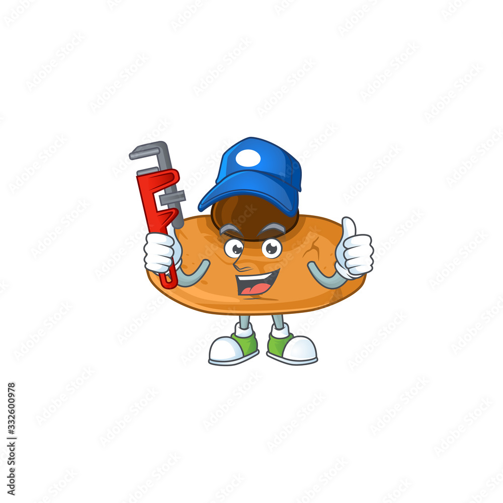 Smart Plumber worker of kiss cookies cartoon character design Smart Plumber worker of kiss cookies cartoon character design