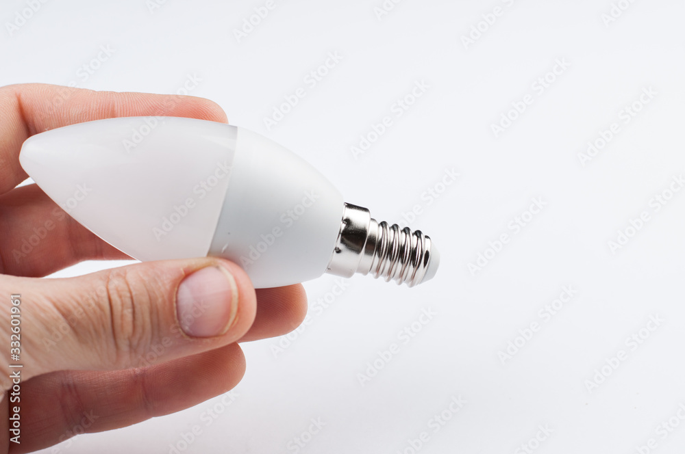 Bulb isolated on white background.Led light.Copy space Bulb isolated on white background.Led light.Copy space