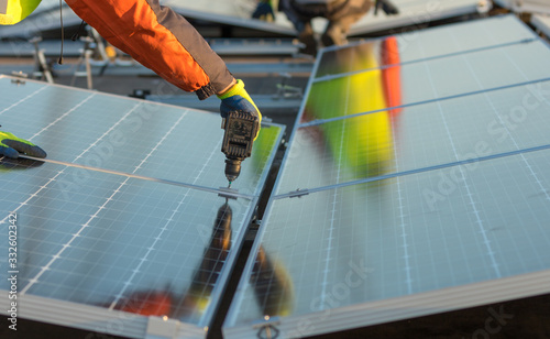 Installation of solar power plant on the rooftop of a building