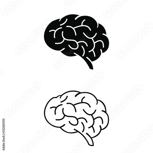 human brain vector icon. brainstorm illustration sign. creativity symbol. genius logo.