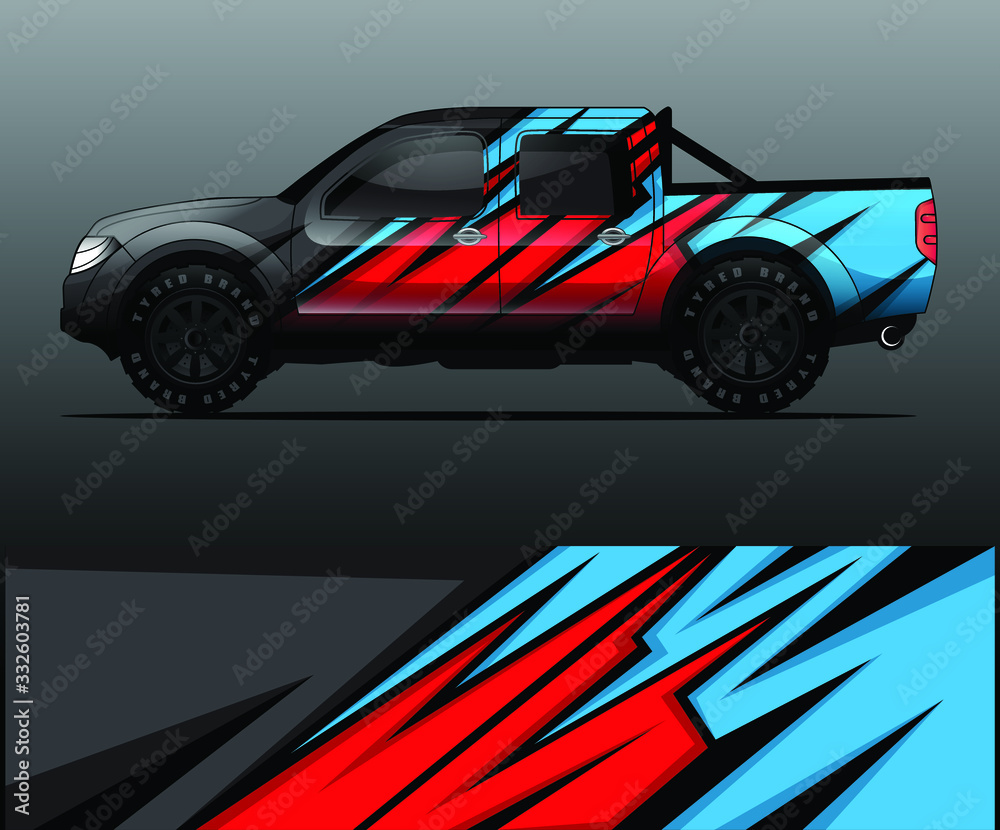 truck decal graphic wrap vector, abstract background truck decal graphic wrap vector, abstract background