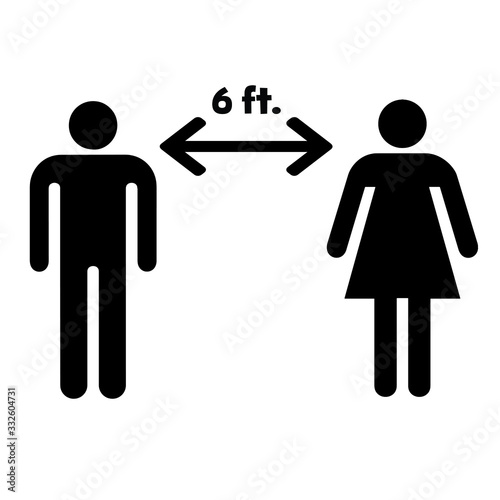 Social Distancing Icon Vector Illustration