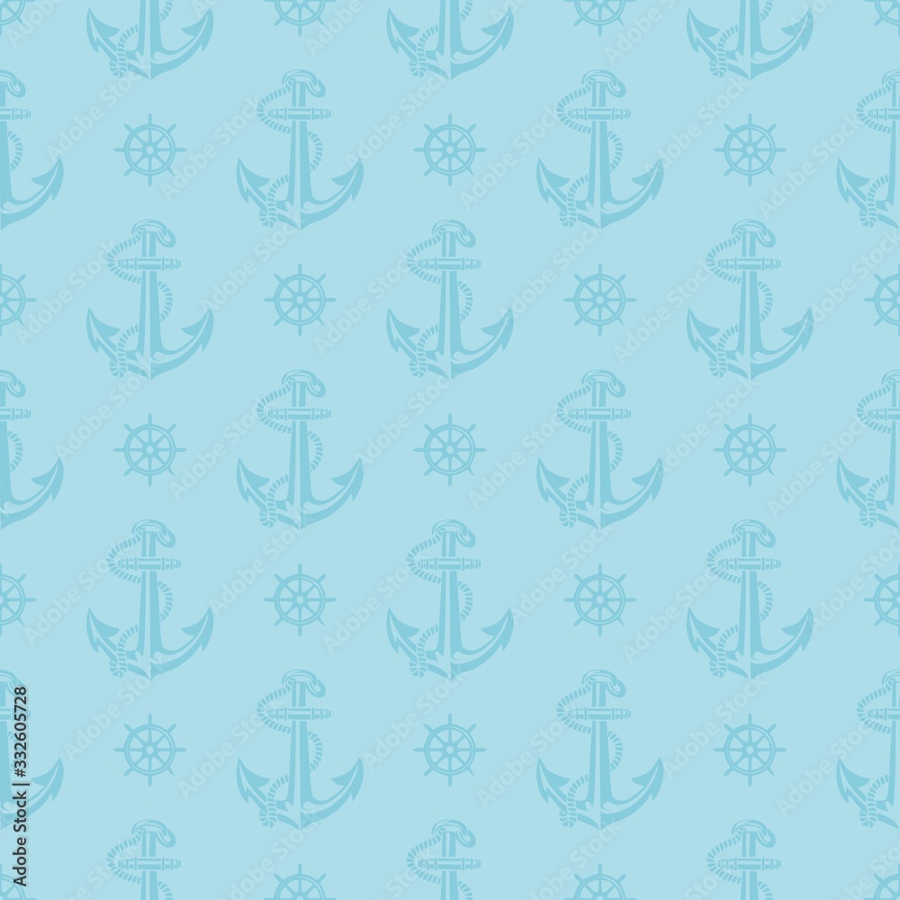 Seamless nautical pattern with retro anchors. Design element for websites, wallpapers, birthday card, scrapbooking, fabric print, pattern textile print,  baby shower invitation. 