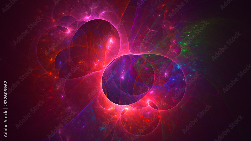 Obraz premium 3D rendering abstract red fractal light background