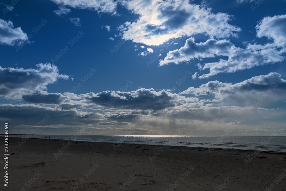 Blue Baltic sea at Liepaja, Latvia.