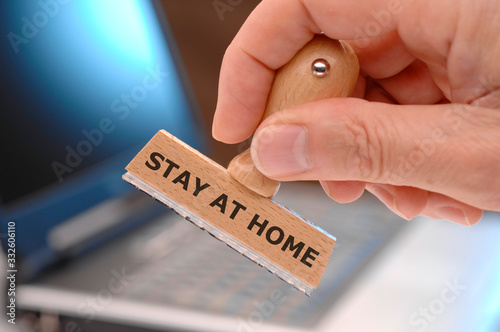 Wallpaper Mural stay at home printed on rubber stamp Torontodigital.ca